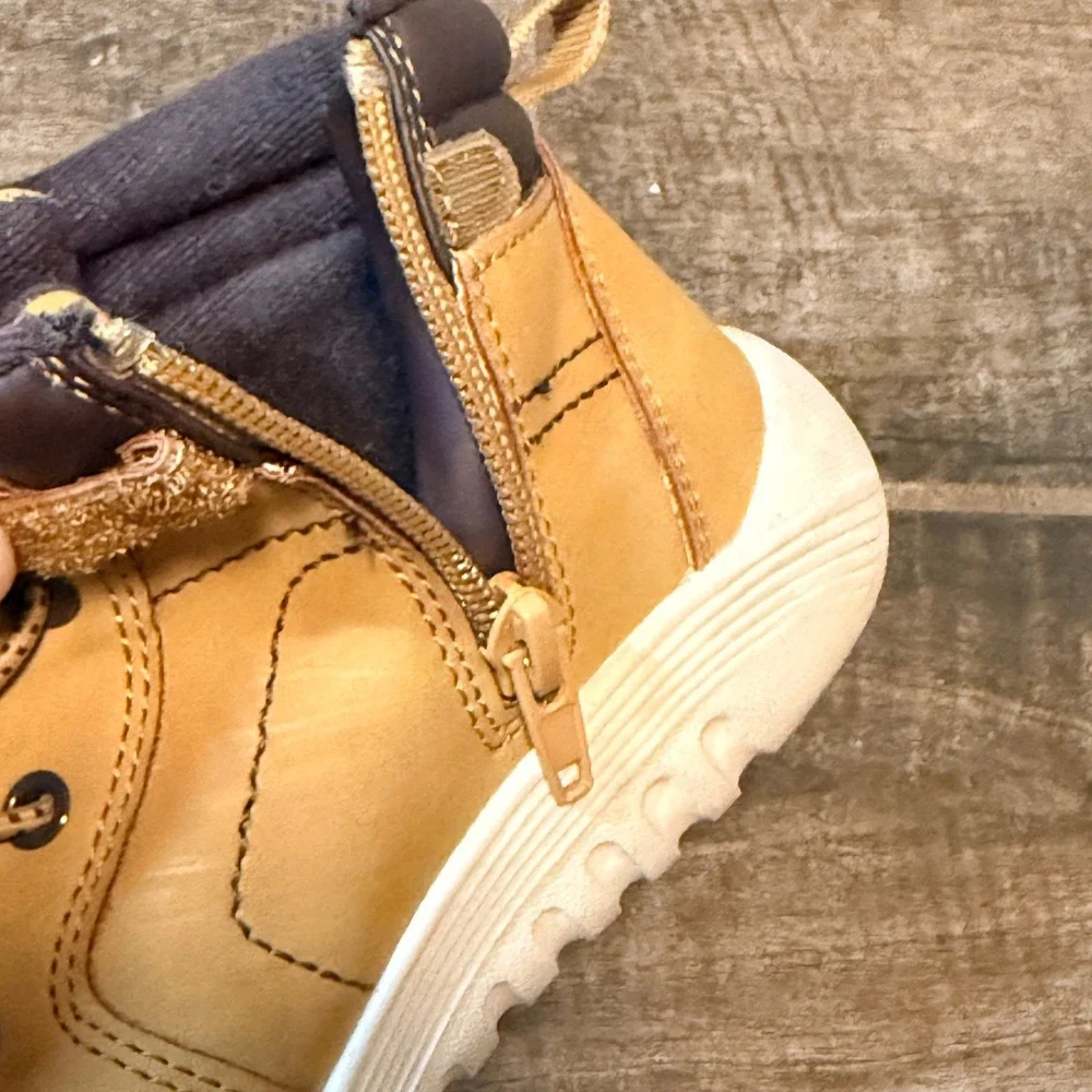 UOVO Kids High Top Side Zip Water-Resitant Hiking Boots,‎ Tan, 31/ 12.5